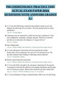 PSI COSMETOLOGY PRACTICE TEST ACTUAL EXAM PAPER 2026 QUESTIONS WITH ANSWERS GRADED A&plus;&period;