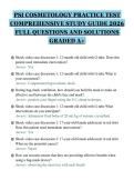 PSI COSMETOLOGY PRACTICE TEST COMPREHENSIVE STUDY GUIDE 2026 FULL QUESTIONS AND SOLUTIONS GRADED A&plus;&period;