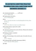 PSI ESTHETICS WRITTEN PRACTICE EXAMINATION 2026 QUESTIONS WITH ANSWERS GRADED A&plus;&period;