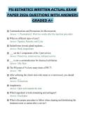 PSI ESTHETICS WRITTEN ACTUAL EXAM PAPER 2026 QUESTIONS WITH ANSWERS GRADED A&plus;