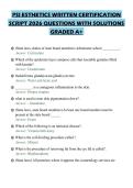 PSI ESTHETICS WRITTEN CERTIFICATION SCRIPT 2026 QUESTIONS WITH SOLUTIONS GRADED A&plus;&NewLine;