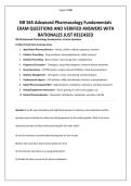 NR 565 Advanced Pharmacology Fundamentals EXAM QUESTIONS AND VERIFIED ANSWERS WITH RATIONALES JUST RELEASED &period;pdf&NewLine;&NewLine;