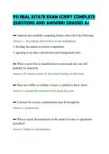 PSI REAL ESTATE EXAM SCRIPT COMPLETE QUESTIONS AND ANSWERS GRADED A