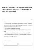 NUR 301 CHAPTER 1&colon; THE NURSING PROCESS & DRUG THERAPY 2026&sol;2027 &ndash; STUDY GUIDE & PRACTICE QUESTIONS 