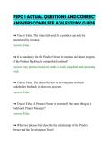 PSPO&lowbar;1&lowbar;ACTUAL&lowbar;QUESTIONS&lowbar;AND&lowbar;CORRECT&lowbar;ANSWERS&lowbar;COMPLETE&lowbar;AGILE&lowbar;STUDY