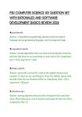 PSU COMPUTER SCIENCE 101 QUESTION SET WITH RATIONALES AND SOFTWARE DEVELOPMENT BASICS REVIEW 2026&period;pdf&NewLine;&NewLine;