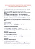 NUR 631 Advanced Health Assessment Test 1 Study Guide 2026&sol;2027