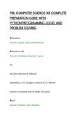 PSU COMPUTER SCIENCE 101 COMPLETE PREPARATION GUIDE WITH PYTHON