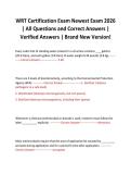 WRT Certification Exam Newest Exam 2026 &vert; All Questions and Correct Answers &vert; Verified Answers &vert; Brand New Version&excl;