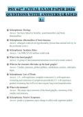 PSY 627 ACTUAL EXAM PAPER 2026 QUESTIONS WITH ANSWERS GRADED A&plus;&period;