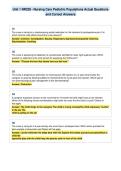 Unit 1 NR328 - Nursing Care Pediatric Populations Actual Questions&NewLine;and Correct Answers