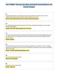 Unit 3 NR328 - Nursing care sickle cell anemia Actual Questions and&NewLine;Correct Answers