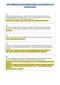 Unit 6 NR328 Nursing Care Diabetes Mellitus Actual Questions and&NewLine;Correct Answers