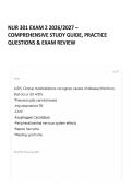 NUR 301 EXAM 2 2026&sol;2027 &ndash; COMPREHENSIVE STUDY GUIDE&comma; PRACTICE QUESTIONS & EXAM REVIEW 