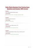Delta Flight Attendant Final Training Exam&NewLine;Questions and Answers 100&percnt; Correct