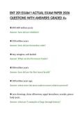 ENT 201 EXAM 1 ACTUAL EXAM PAPER 2026&NewLine;QUESTIONS WITH ANSWERS GRADED A&plus;