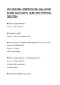 ENT 201 EXAM 1 CERTIFICATION EVALUATION&NewLine;EXAMS 2026 SOLVED QUESTIONS WITH FULL&NewLine;SOLUTION