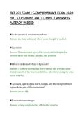 ENT 201 EXAM 1 COMPREHENSIVE EXAM 2026&NewLine;FULL QUESTIONS AND CORRECT ANSWERS&NewLine;ALREADY PASSED&NewLine;