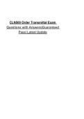 CLN500 Order Transmittal Exam Questions with Answers&vert;Guaranteed Pass&vert; Latest Update