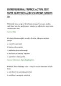 ENTREPRENEURIAL FINANCE ACTUAL TEST&NewLine;PAPER QUESTIONS AND SOLUTIONS GRADED&NewLine;A&plus;&NewLine;
