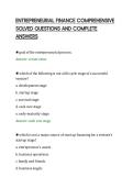 ENTREPRENEURIAL FINANCE COMPREHENSIVE&NewLine;SOLVED QUESTIONS AND COMPLETE&NewLine;ANSWERS
