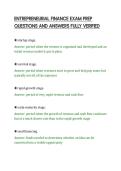ENTREPRENEURIAL FINANCE EXAM PREP&NewLine;QUESTIONS AND ANSWERS FULLY VERIFIED