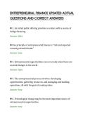 ENTREPRENEURIAL FINANCE UPDATED ACTUAL&NewLine;QUESTIONS AND CORRECT ANSWERS&NewLine;