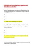 CLN500 Order Transmittal Exam Questions and Correct Answers&vert; Latest