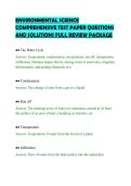 ENVIRONMENTAL SCIENCE&NewLine;COMPREHENSIVE TEST PAPER QUESTIONS&NewLine;AND SOLUTIONS FULL REVIEW PACKAGE&NewLine;