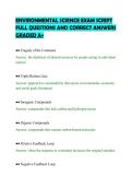 ENVIRONMENTAL SCIENCE EXAM SCRIPT&NewLine;FULL QUESTIONS AND CORRECT ANSWERS&NewLine;GRADED A&plus;&NewLine;