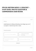 PPN 301 MIDTERM WEEKS 1-3 2026&sol;2027 &ndash; STUDY GUIDE&comma; PRACTICE QUESTIONS & COMPREHENSIVE EXAM REVIEW 