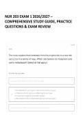 NUR 203 EXAM 1 2026&sol;2027 &ndash; COMPREHENSIVE STUDY GUIDE&comma; PRACTICE QUESTIONS & EXAM REVIEW