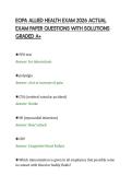 EOPA ALLIED HEALTH EXAM 2026 ACTUAL&NewLine;EXAM PAPER QUESTIONS WITH SOLUTIONS&NewLine;GRADED A&plus;