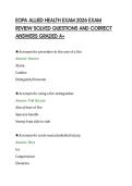 EOPA ALLIED HEALTH EXAM 2026 EXAM&NewLine;REVIEW SOLVED QUESTIONS AND CORRECT&NewLine;ANSWERS GRADED A&plus;&NewLine;