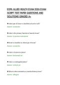 EOPA ALLIED HEALTH EXAM 2026 EXAM&NewLine;SCRIPT TEST PAPER QUESTIONS AND&NewLine;SOLUTIONS GRADED A&plus;&NewLine;