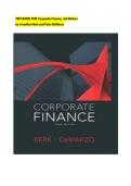 TEST BANK FOR Corporate Finance&comma; 3rd Edition&NewLine;by Jonathan Berk and Peter DeMarzo