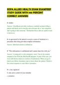 EOPA ALLIED HEALTH EXAM EXAMPREP&NewLine;STUDY GUIDE WITH 100 PERCENT&NewLine;CORRECT ANSWERS&NewLine;