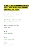 EOPA ALLIED HEALTH EXAM REVIEW&NewLine;SHEET WITH TESTED QUESTIONS AND&NewLine;GRADED A&plus; SOLUTIONS