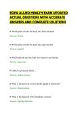 EOPA ALLIED HEALTH EXAM UPDATED&NewLine;ACTUAL QUESTIONS WITH ACCURATE&NewLine;ANSWERS AND COMPLETE SOLUTIONS