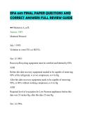 EPA 609 FINAL PAPER QUESTIONS AND&NewLine;CORRECT ANSWERS FULL REVIEW GUIDE&NewLine;