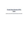Private Patrol Operator &lpar;PPO&rpar; Exam &NewLine;Questions with Answers&vert; Guaranteed Pass&vert; Latest Update&NewLine;