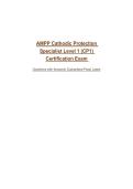 AMPP Cathodic Protection Specialist Level 1 &lpar;CP1&rpar; Certification Exam &NewLine;Questions with Answers&vert; Guaranteed Pass&vert; Latest&NewLine;