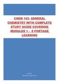 CHEM 103-General Chemistry with complete study Guide 2026 covering modules 1 -  6 portage Learning&period;