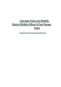 Colorado Parks and Wildlife District Wildlife Officer & Park Ranger&NewLine;Exam Questions with Answers&vert; Guaranteed Pass