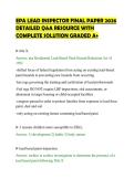 EPA LEAD INSPECTOR FINAL PAPER 2026&NewLine;DETAILED Q&A RESOURCE WITH&NewLine;COMPLETE SOLUTION GRADED A&plus;