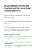 EPA LEAD INSPECTOR PRACTICE TEST&NewLine;2026 CORE QUESTIONS AND ACCURATE&NewLine;ANSWERS REVIEW PACK&NewLine;