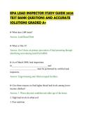 EPA LEAD INSPECTOR STUDY GUIDE 2026&NewLine;TEST BANK QUESTIONS AND ACCURATE&NewLine;SOLUTIONS GRADED A