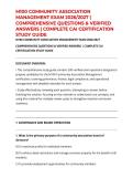 M100 COMMUNITY ASSOCIATION MANAGEMENT EXAM 2026&sol;2027 &vert; COMPREHENSIVE QUESTIONS & VERIFIED ANSWERS &vert; COMPLETE CAI CERTIFICATION STUDY GUIDE