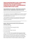 TEXAS WASTEWATER CLASS A EXAM 2026 &vert; VERIFIED PRACTICE QUESTIONS & COMPLETE SOLUTIONS &vert; COMPREHENSIVE LICENSE PREP STUDY GUIDE