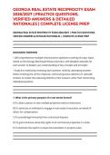 GEORGIA REAL ESTATE RECIPROCITY EXAM 2026&sol;2027 &vert; PRACTICE QUESTIONS&comma; VERIFIED ANSWERS & DETAILED RATIONALES &vert; COMPLETE LICENSE PREP